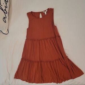 Adorable Speechless Rust Orange Fall Dress Size Medium 3 Tiered